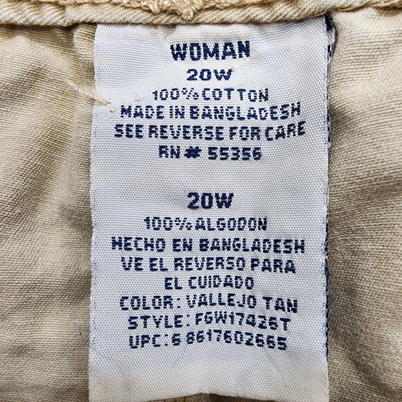 Vintage Faded Glory Skort Womens 20W Tan Cargo Mini Skirt Shorts Stretch Outdoor - Picture 6 of 10